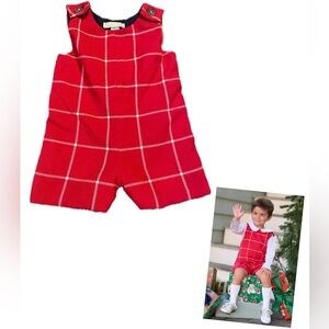 The Beaufort bonnet company 6-12 month JACK KEENE JON JON WOODLAND AVENUE red